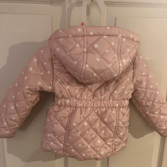 Me Jane Mini - 12 months- Infant Girls Pink Star Zip-Up Jacket with Hood - Picture 2 of 3